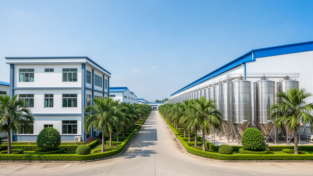 Phối cảnh minh họa nhà máy thức ăn chăn nuôi